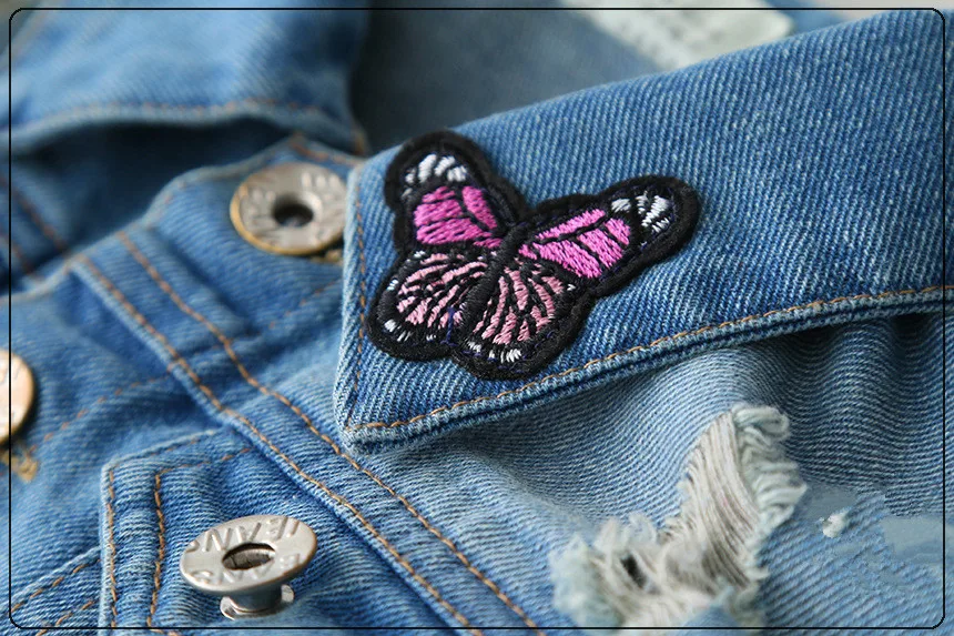 FORIDA ДЕТИ Мода Попугай Шаблон Девушки Короткая Куртка Джинсовая Куртки Дети