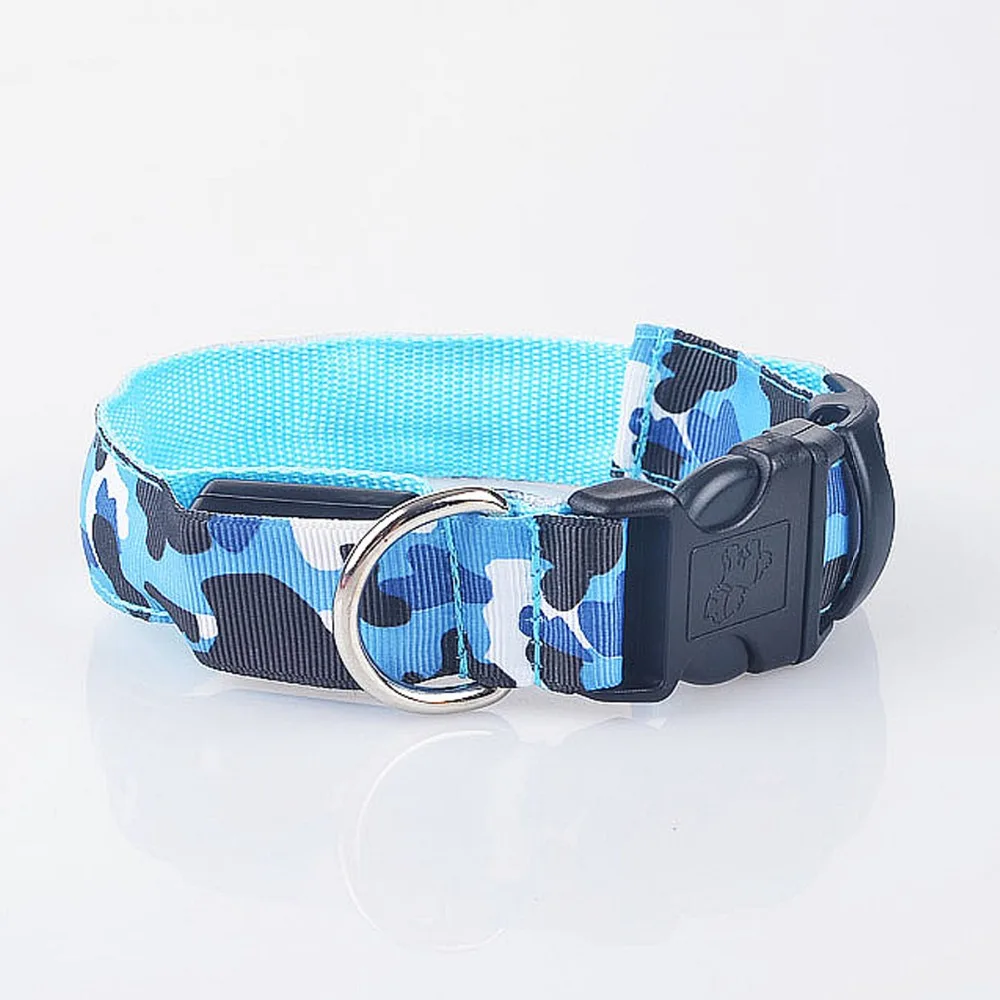 Нейлоновый ошейник для собак Светодиодный свет ночная Безопасность Светящиеся