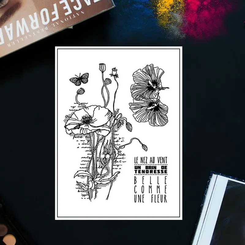 Красивый Лотос силиконовые прозрачные штампы цепляться печать для скрапбукинга