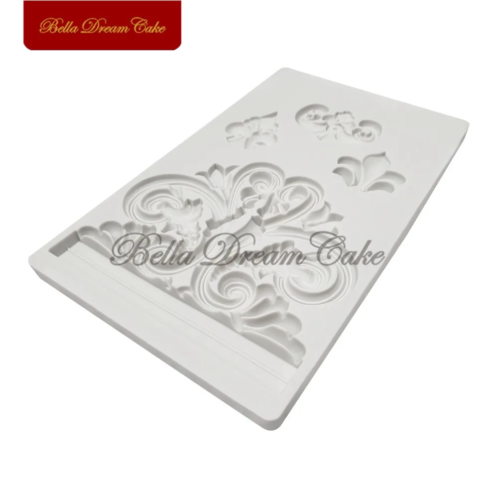 Рельефная силиконовая форма с тиснением искусственная помадка для мастики