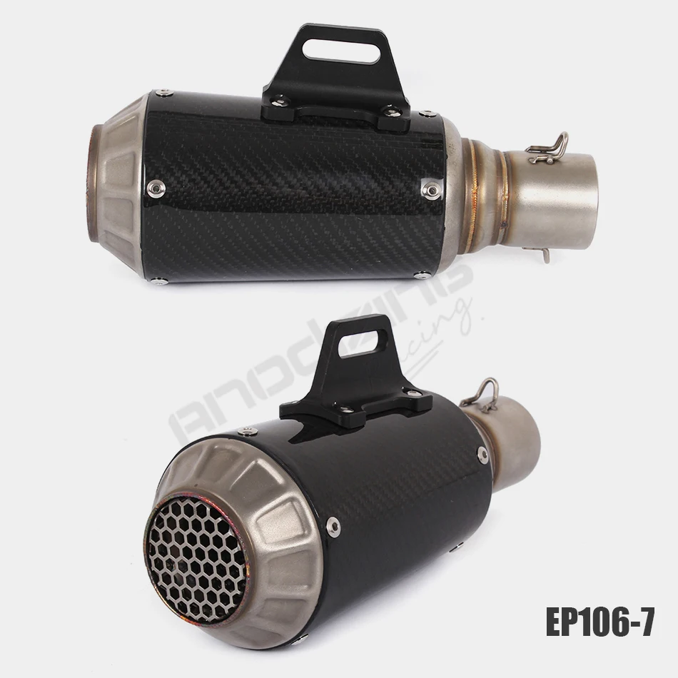 Универсальный мотоцикл углеродное волокно выхлопной вход 51 мм Escape выхлопные