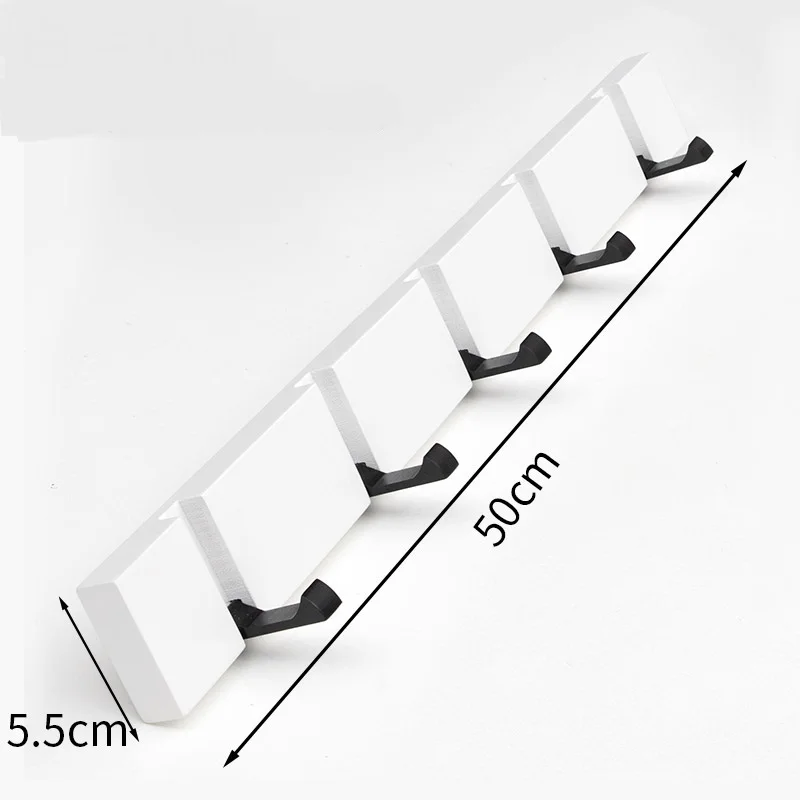 white 5 hook Креативная вешалка для одежды, вешалка для одежды, настенная вешалка для одежды, настенная вешалка для одежды, вешалка для шляп, без отверстий, LM01231654 - Цвет: white 5 hook