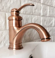 antique red copper brass concise bathroom faucet finish basin sink faucet single handle water taps nnf391