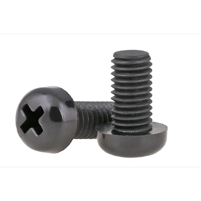

M6 M8 Pan Head Screw Black Plastic Nylon Round Head Cross Nylon Screw / Plastic Screw 10 Pcs