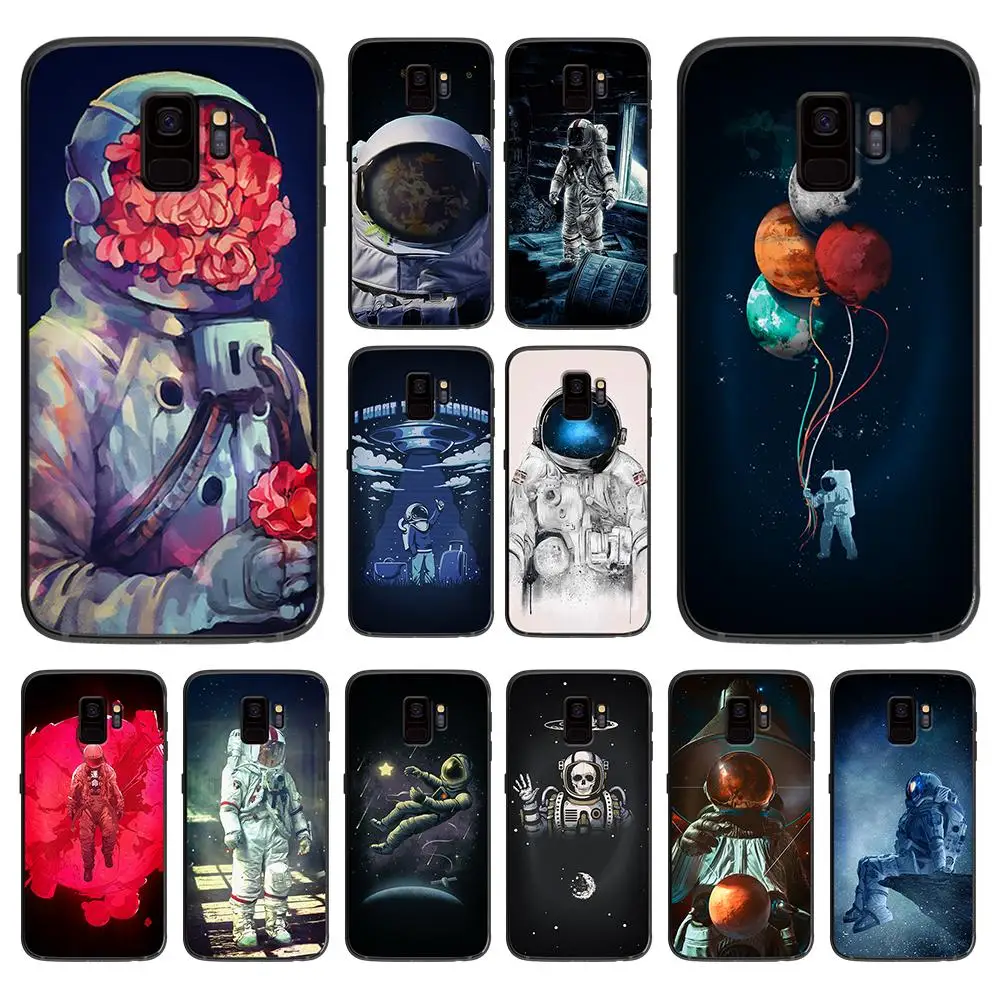 Мягкий чехол для телефона с изображением роз астронавтов на Луну Samsung Galaxy S6 S7 S8 S9