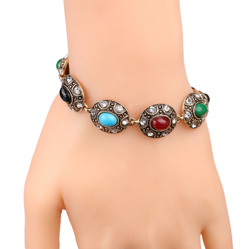 Турецкие ювелирные браслеты для женщин раньше 7 цветов Смола Овальные соединения