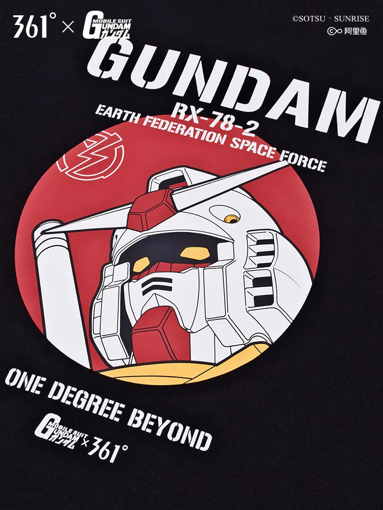 361 GUNDAM 100% хлопок лето 2019 обычная спортивная Удобная дышащая футболка