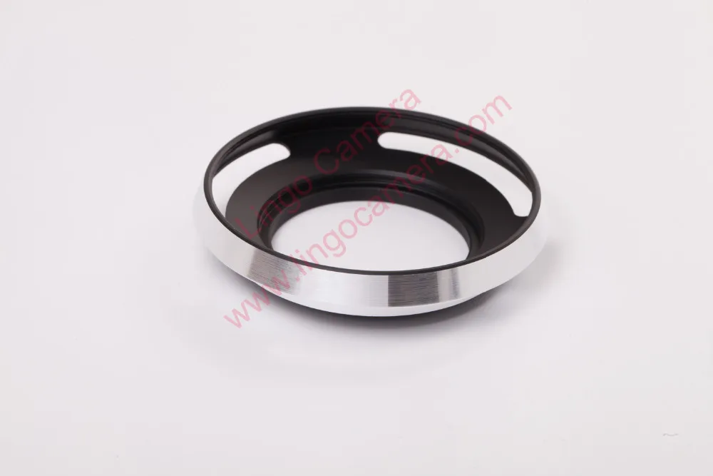 Серебристая металлическая вентилируемая бленда для объектива Leica M разных