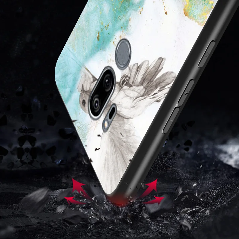 Для LG G7 чехол из мраморного закаленного стекла Мягкий силиконовый задняя крышка