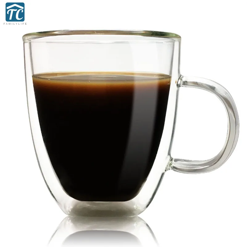

Heat-resistant Double Wall Glass Coffee Mug 12 Oz Tea Cups Handmade Creative Coffee Cup Tea Mugs Transparent Drinkware