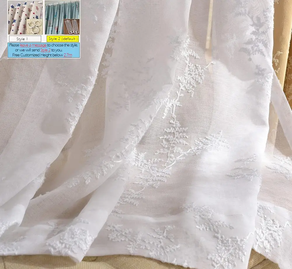 Хлопчатобумажная штора с узором из сосновых цветов занавески вышивкой