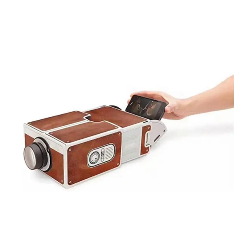 DIY Cardboard Smart Phone Projector TV Screen Amplifier Mini Theater Cinema Novel Entertainment Gifts For Student Friends Staff