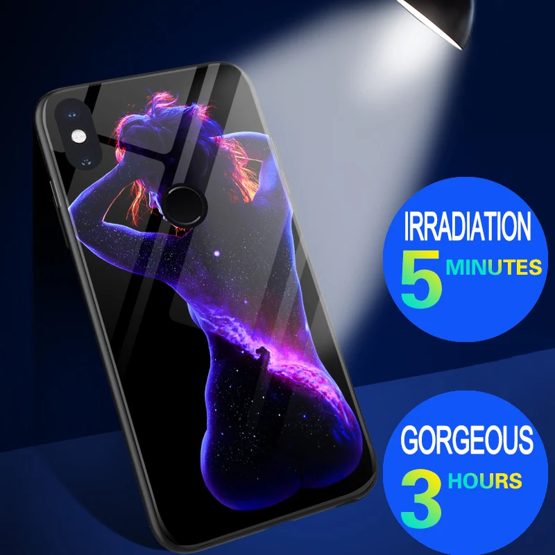 Светящиеся сексуальные боди-арт стеклянные Чехлы для XiaoMi Mi 6 6X Mi6 космическая