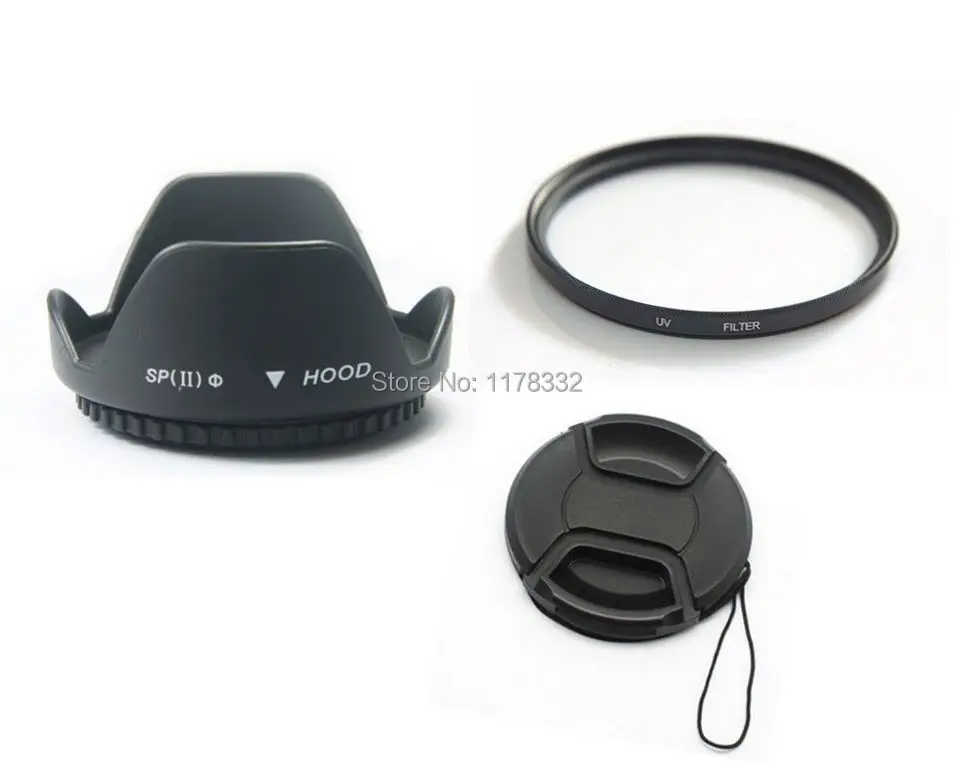 Набор для защиты объектива камеры УФ фильтр Цветочная бленда крышка подходит