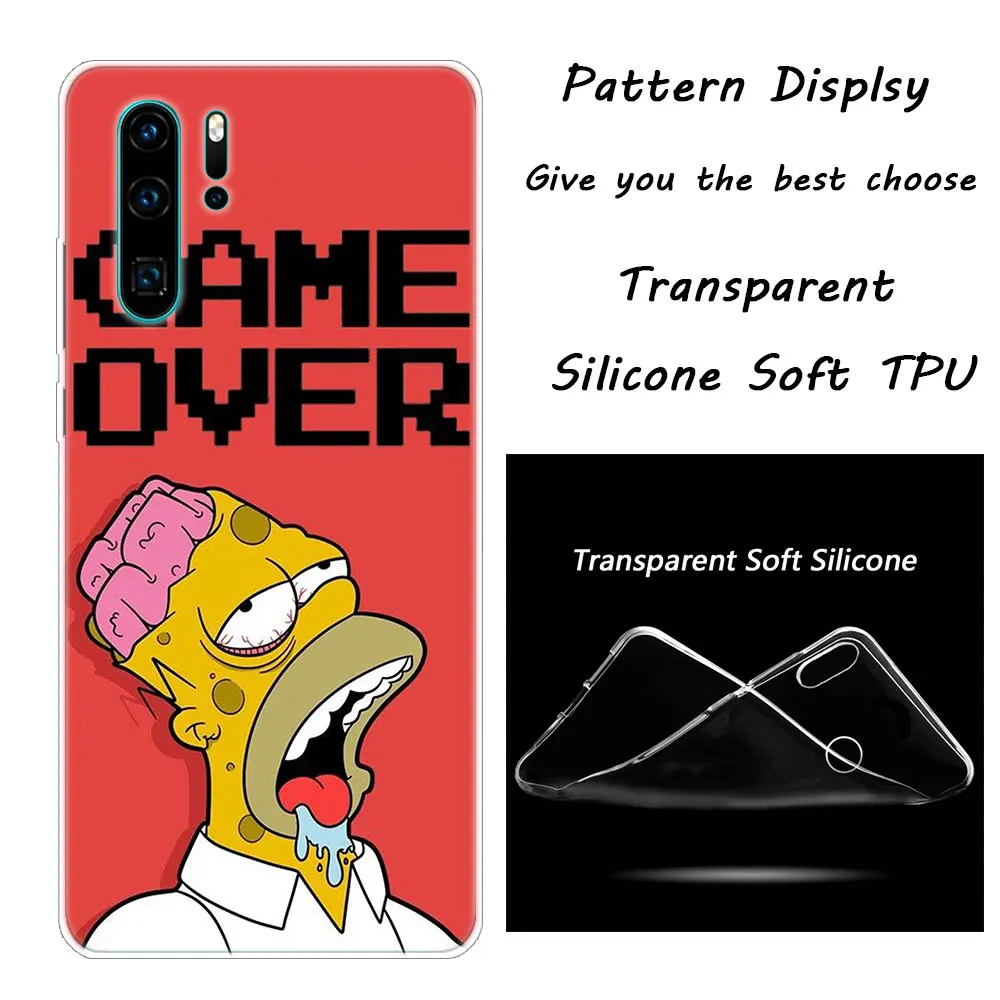Homer Simpson Мягкий силиконовый чехол для телефона huawei P30 P20 Pro P10 P9 P8 Lite P Smart Z Plus NOVA 3 3i Модный чехол