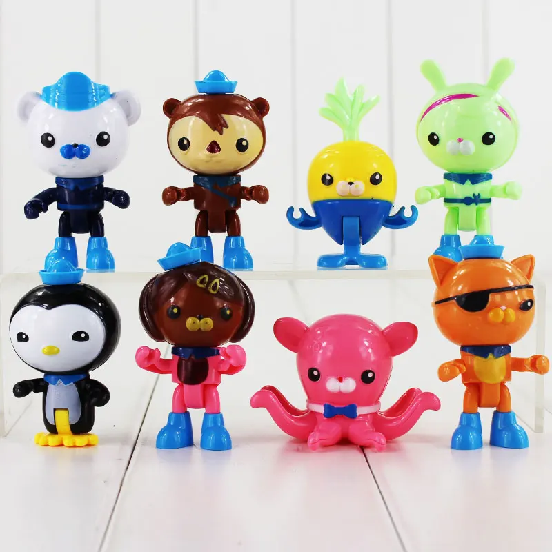 8 шт./лот аниме Octonauts капитан Barnacles Kwazii ПВХ Фигурки песо шеллингтона Даши tslow Куклы
