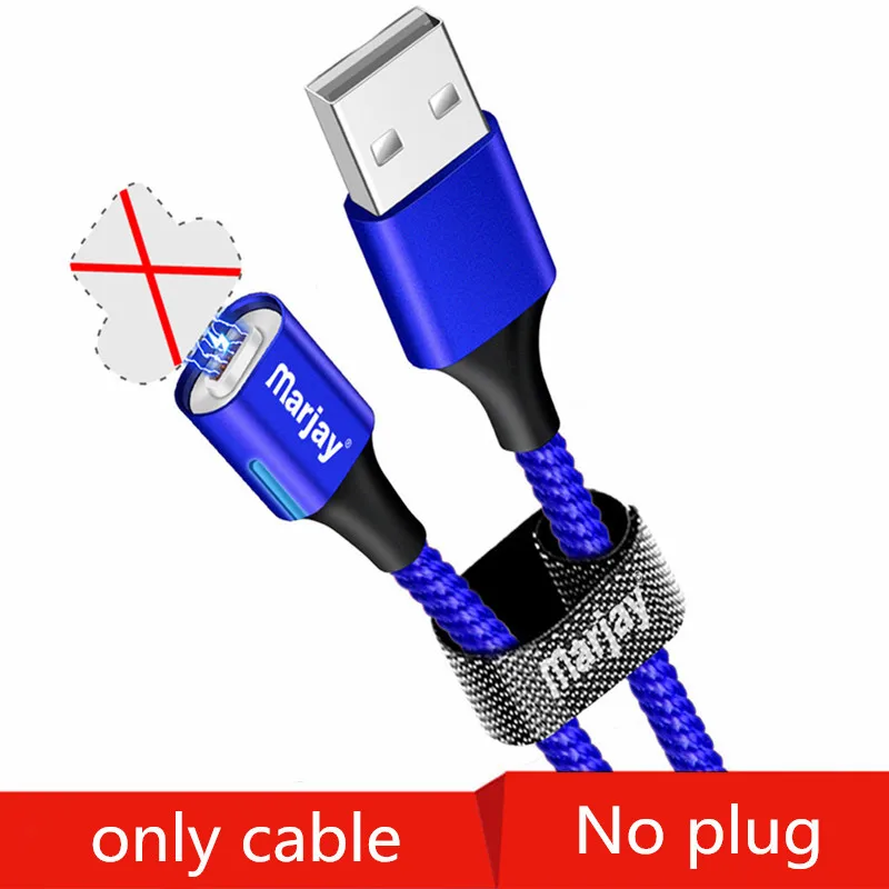 Only Blue Cable MArjay 2 м Магнитный кабель Micro Usb type C супер быстрая зарядка телефона Usb C QC3.0 зарядное устройство для IPhone Xiaomi huawei Android телефон - Цвет: Only Blue Cable