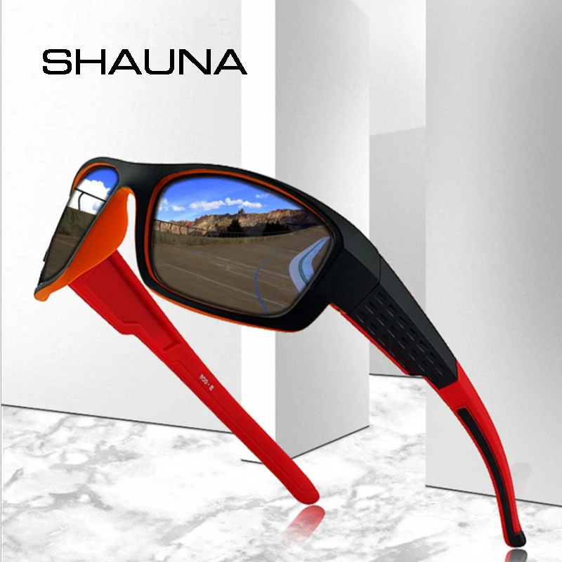 Мужские поляризационные солнцезащитные очки SHAUNA в стиле ретро для вождения