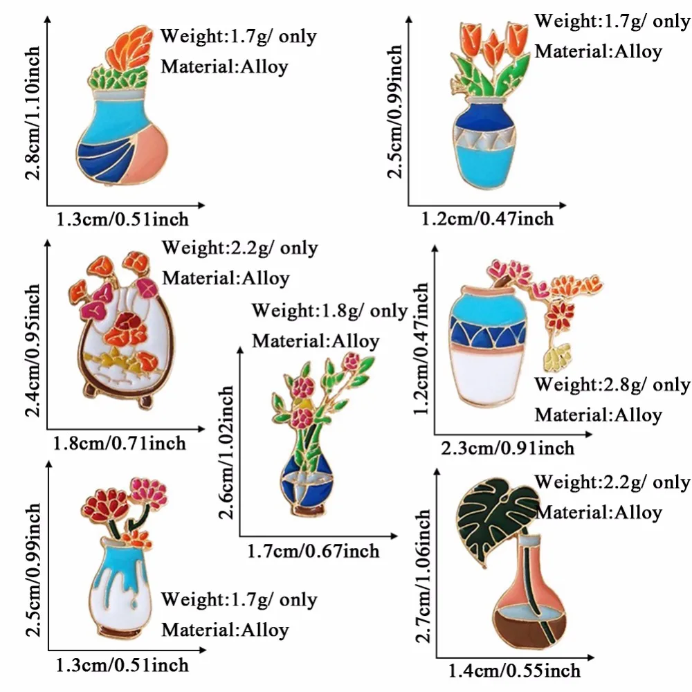 1 шт. креативный милый эмалированный цветок кактус трава алоэ вера в горшке