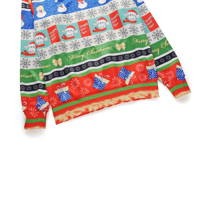 2019 модные Рождественские толстовки для взрослых пуловеры с принтом Санта-Клауса