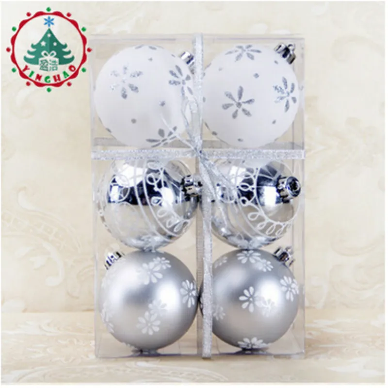 6 шт. Рождественские декоративные 8 см шары украшения для рождественской елки