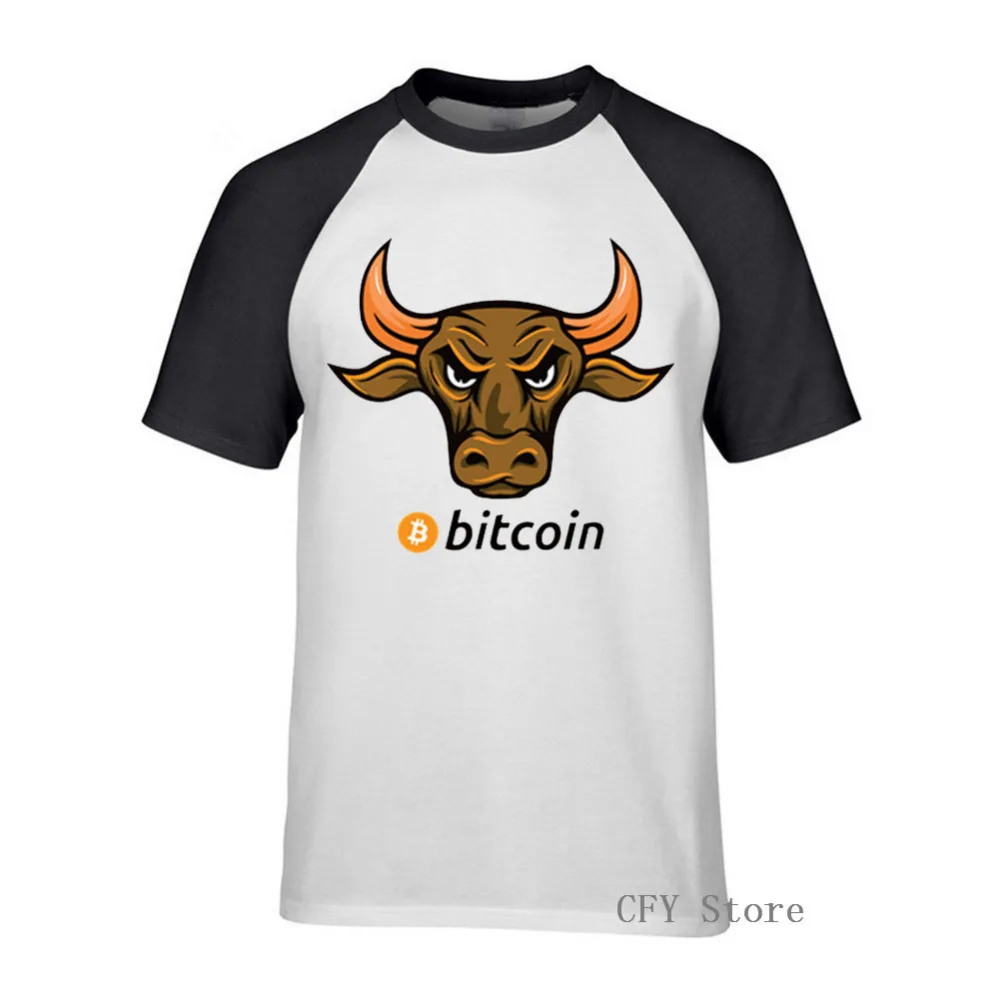 Новейший дизайн 2019 футболки с золотым быком биткоином Мужская футболка