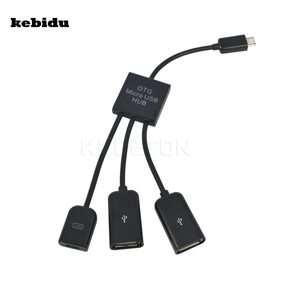 Кабель разветвитель Kebidu с 1 штекера на 3 гнезда Micro USB OTG для смартфона ПК