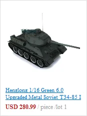 2,4G Henglong 1/16 зеленый 6,0 Пластик Ver советский T34-85 RTR радиоуправляемая модель танка 3909 TH12925