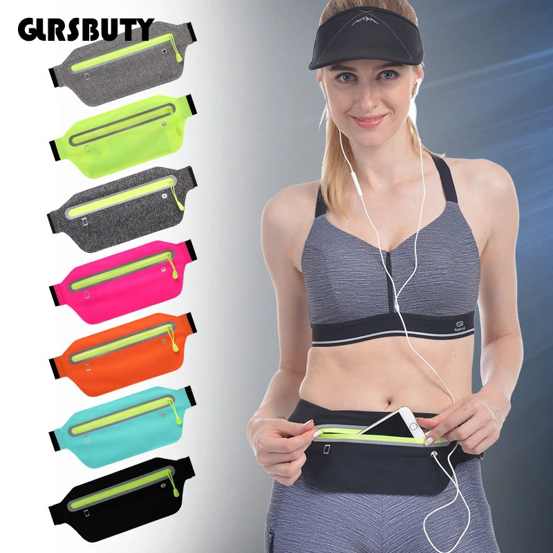 GLRSBUTY, тонкая поясная сумка для женщин, поясная сумка, мужская сумка для денег, для улицы, для телефона, для бедер, Сумка с отверстием для наушников, многофункциональная, для спортзала