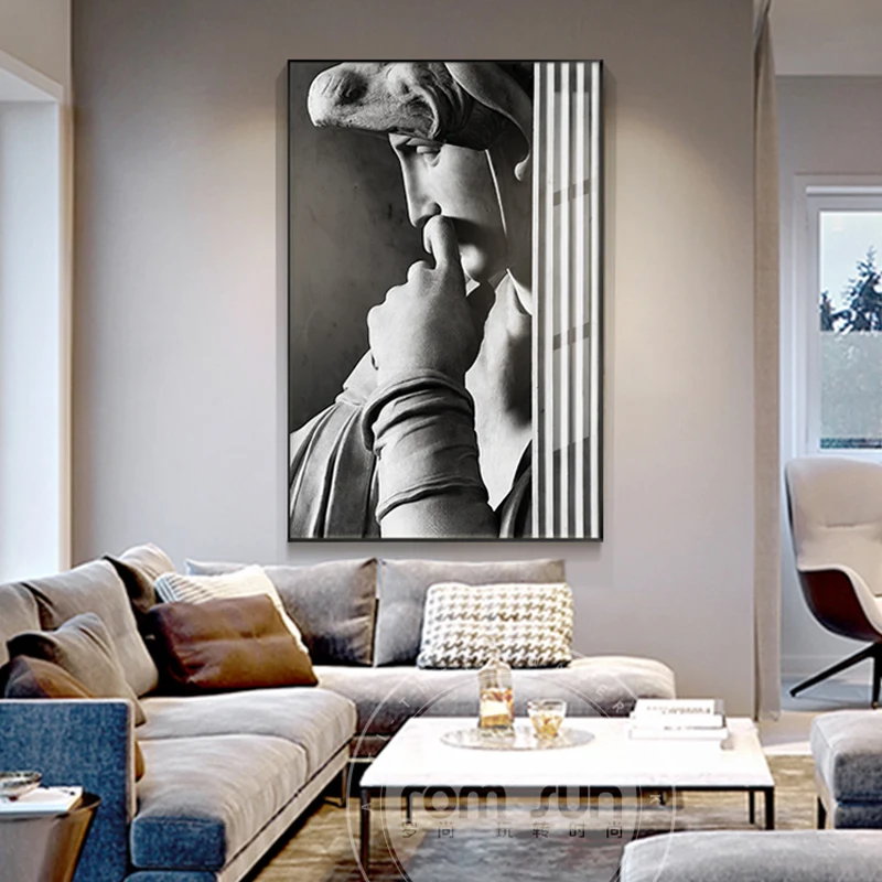 Знаменитый художественный пластырь статуя Давида холст живопись абстрактный