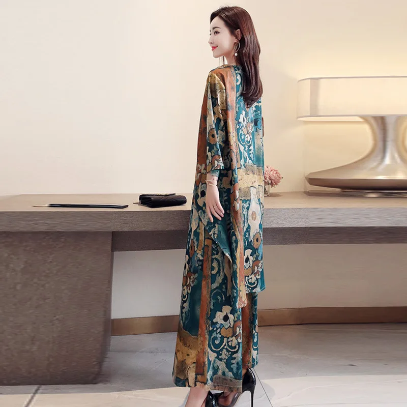 Женский винтажный комплект из двух предметов асимметричные свободные шифоновые