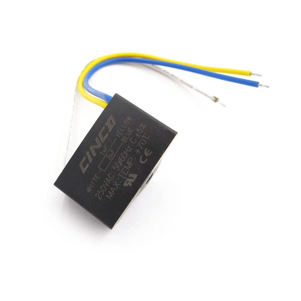 CBB61 1 мкФ + 2 250V 3 провода КОНДЕНСАТОР моторного двигателя Электрический вентилятор
