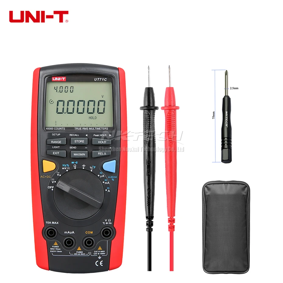 UT71C 39999 100Group UNI-T интеллектуальный цифровой мультиметр UT71E UT71D UT71C UT71B UT71A Ture RMS температура AC DC Вольт колпачок Res Freq двойная подсветка - Цвет: UT71C 39999 100Group