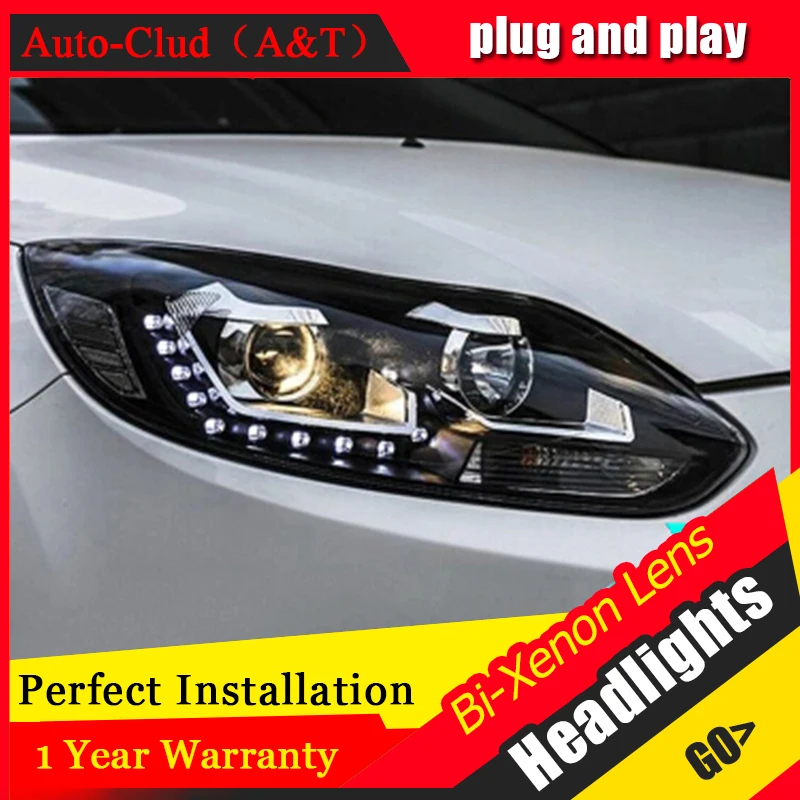 Авто Clud светодиодный фары для ford focus 2012 2014 бифокальные линзы H7 Ксеноновые Focus