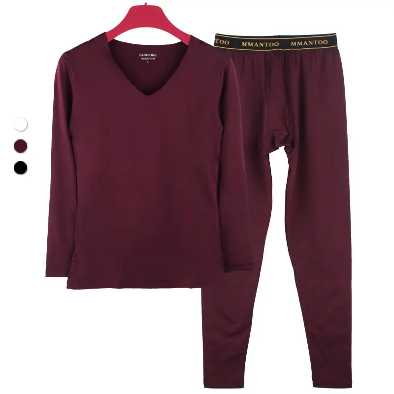 Бесшовное мужское термобелье с v-образным вырезом тонкие флисовые кальсоны для