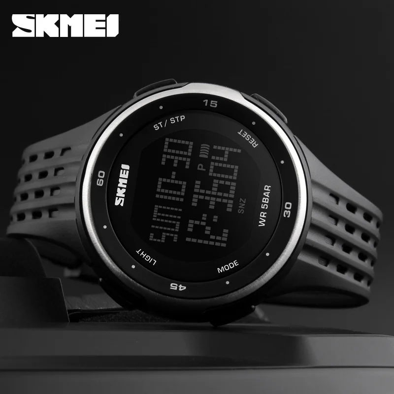 SKMEI 1219 Цифровые наручные часы Для мужчин Открытый спортивные хронограф Мода PU