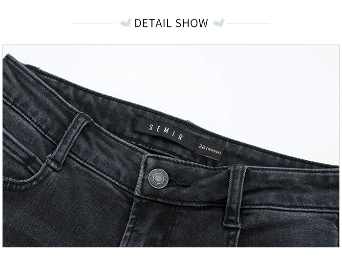 SEMIR, женские облегающие джинсы с высокой посадкой, потертые джинсовые женские укороченные джинсы, супер облегающие джинсы длиной до щиколотки с разрушением