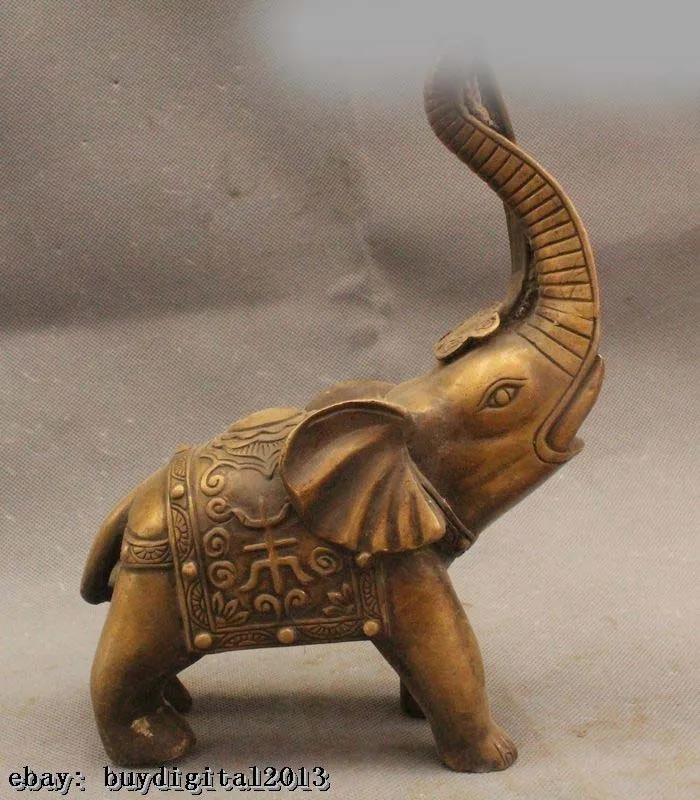WBY 9 &quotКитайский народный фэн-шуй медный слон животное благоприятная Статуя