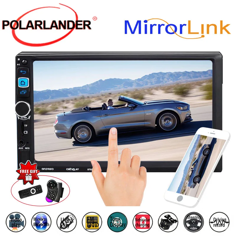 1024*600 Android 5.1.1 Car Radio Touch Screen Bluetooth wifi GPS Navigation 7" 2Din Universal Stereo Audio MP5 Player(No DVD)