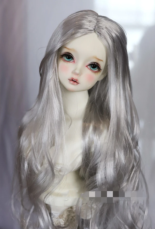 Bjd кукла парик для 1/3 1/4 1/6 bjd кукла парик для bjd кукла, серый, серебристый, длинный парик волос curl для sd bjd парик для кукол