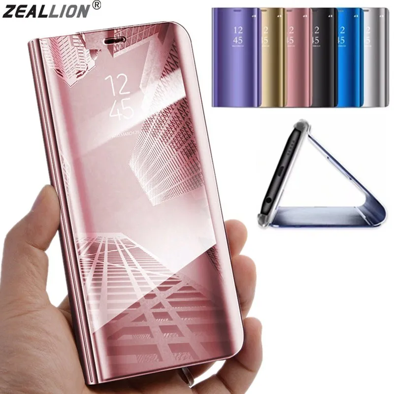 Чехол-книжка ZEALLION для huawei Y5 Y6 Y9 Enjoy 8E Honor 10 Nova 2 Lite с прозрачным зеркальным окошком, кожаный флип-чехол с подставкой