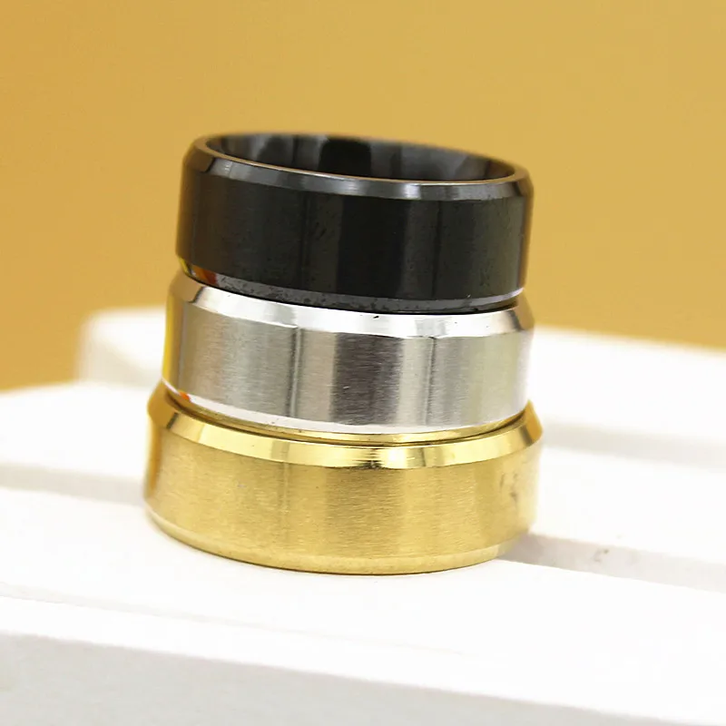 Мужские кольца из нержавеющей стали черные золотые серебряные 50 шт./лот 8 мм |