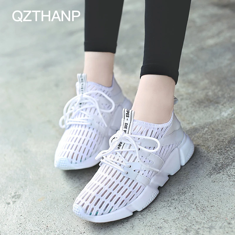 Женская Повседневная обувь из сетчатого материала белого цвета Feminino дышащая