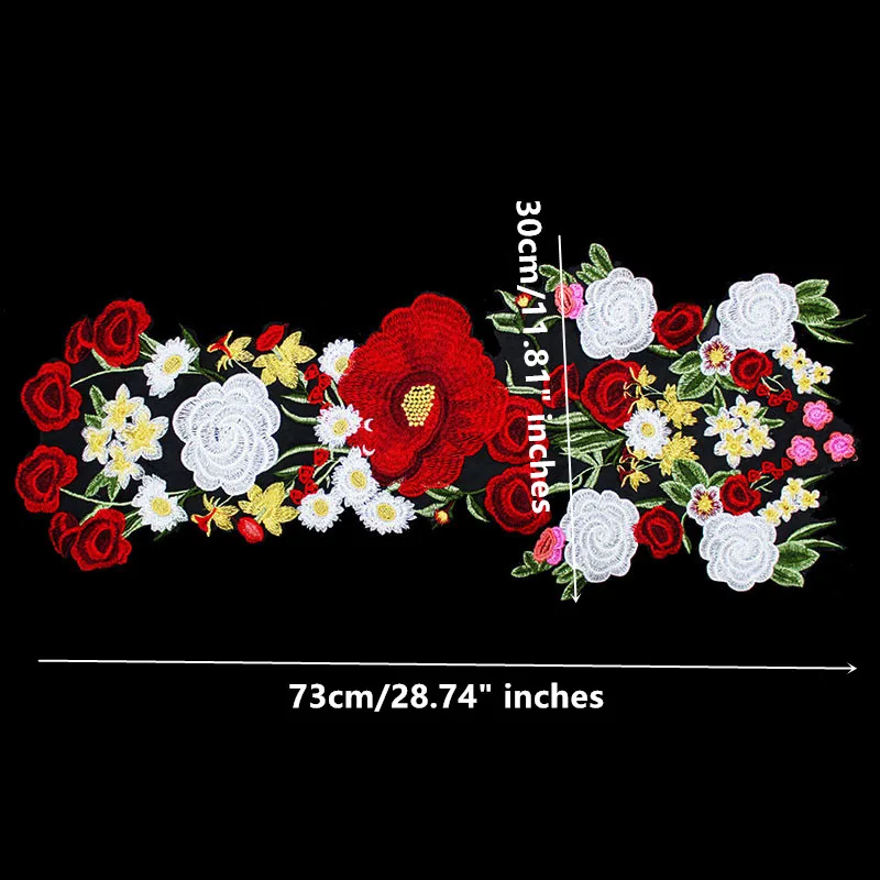 Многоцветные длинные кружевные нашивки с вышивкой 1 шт. кружевной тканевый шнур