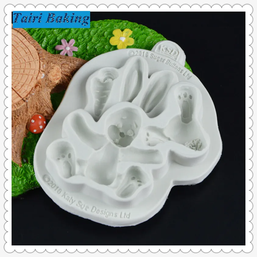 2016 Новинка! милые животные кролик заяц Силиконовые помадка для торта украшения
