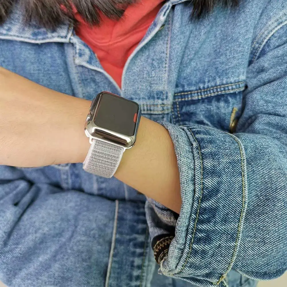 Нейлоновый ремешок для наручных часов Apple Watch серии 3/2/1 38 мм 42 мм из мягкой дышащей ткани, сменный спортивный браслет для наручных часов iWatch серии 4 40 мм 44 мм