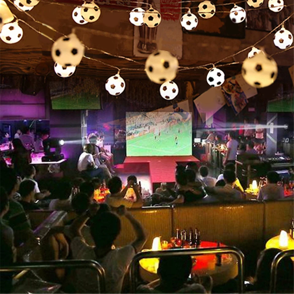 Luminaria lamp holiday decoration football bulb string light Bar atmosphere LED For Christmas Celebrating the world cup party | Освещение