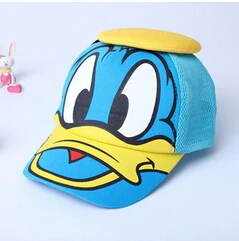 BING RUI CO Kwaii бейсбольная кепка с Дональдом Даком для мальчиков и девочек Snapback cap s Хип-Хоп Плоская летняя детская шляпа смешные шляпы для детей от 3 до 8 лет