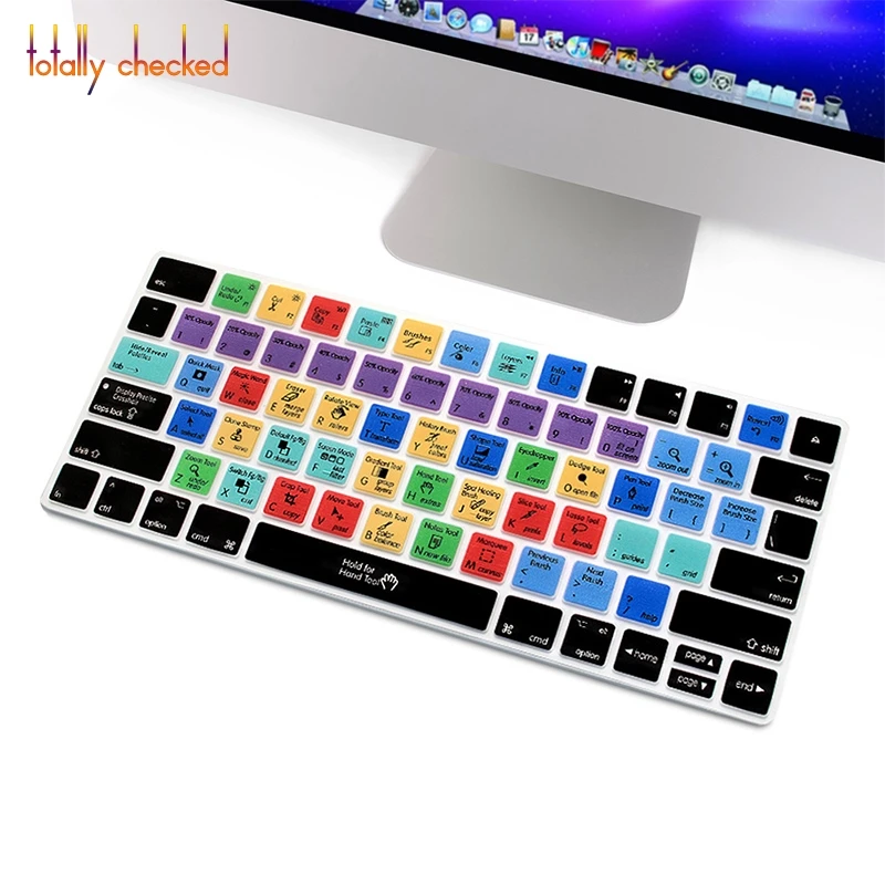 Защитная пленка для клавиатуры Adobe Photoshop PS Hotkeys силиконовая защитная Apple Magic MLA22B/A US