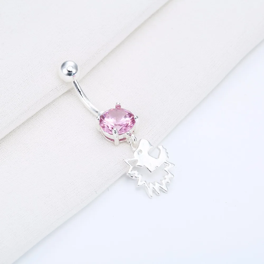 Kinitial подвеска в виде льва кольца живот пирсинг пупка розовые циркониевые